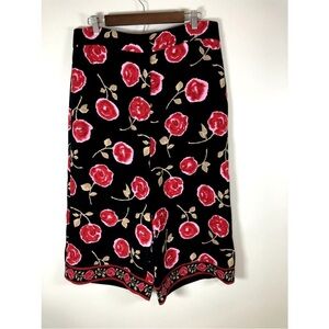 kate spade Black Floral Rose Print  pants